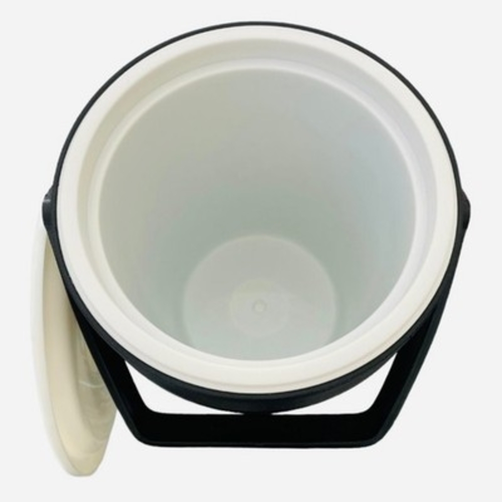 Vintage Rubbermaid Black Ice Bucket 10" White Lid Insulated 1970s Bottle Cooler - Picture 4 of 7
